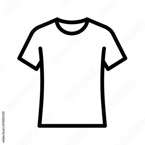 Men's t-shirt vector icon front view, simple design, white background