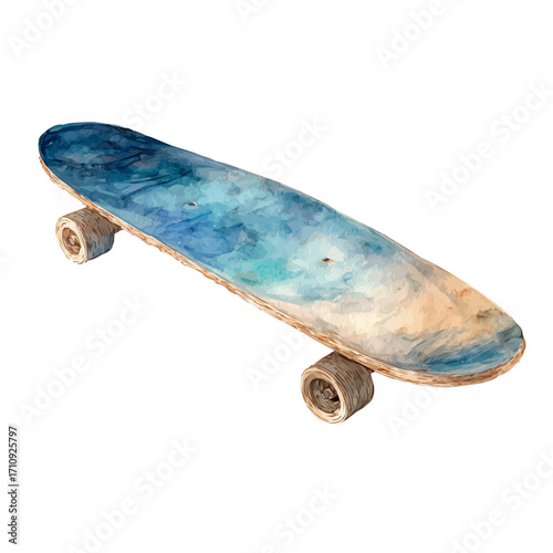 Kickboard, watercolor painting, vector illustration, isolated on a white background.