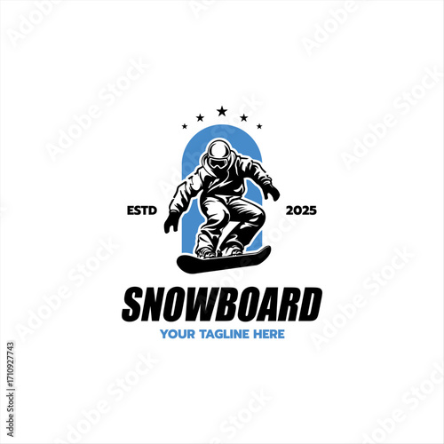 snowboard logo badge design illustration