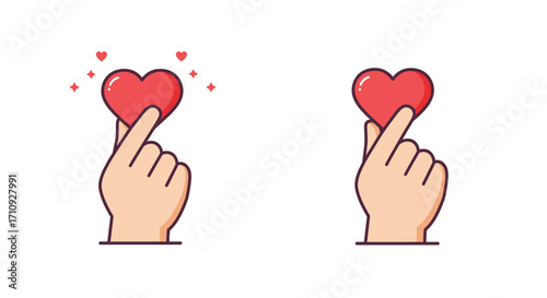 Two hands making heart shapes with fingers a symbol of love