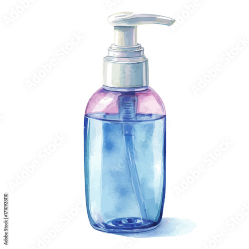 A watercolor painting of Face Cleanser, vector illustration on white background.