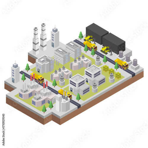 Isometric coal power plant