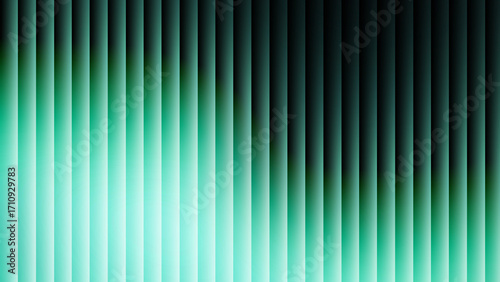 Teal and Green Vertical Stripes with Fading Light and Shadow abstract background