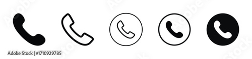 Call icon set – phone, mobile, and telephone communication symbols for contact, talk, voice, and dial use in apps, business, and customer service design