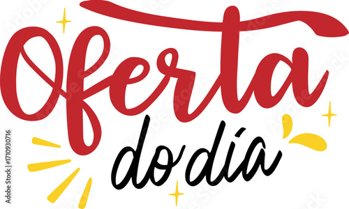 Oferta do Dia lettering português vetor