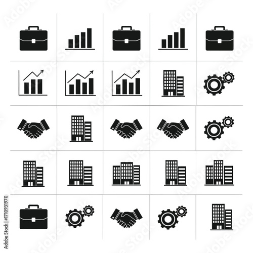 Business and Finance A Collection of Vector Icons for Analysis, Growth, and Collaboration