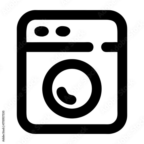 Washing Machine Icon A Simple Outline for Laundry and Home Care | Clean and Efficient Design