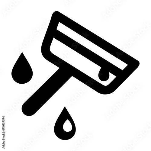 Icon of a squeegee with dripping water, symbolizing cleaning and window maintenance