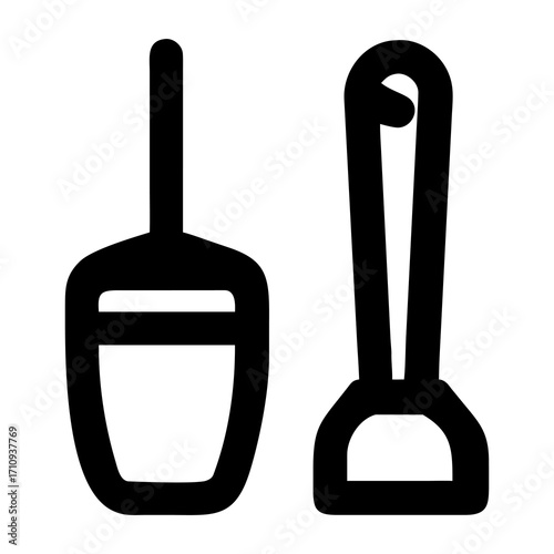 Cleaning Tools Dustpan and Brush Icon Set
