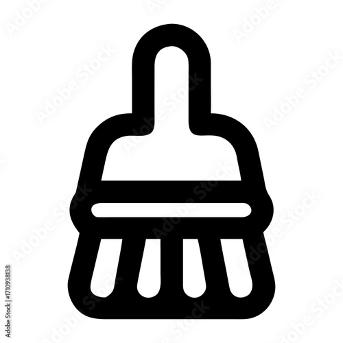 Simple Broom Outline Icon for Cleaning and Housekeeping