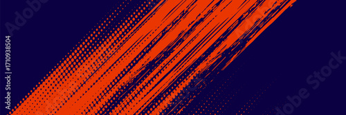 Halftone dots red and blue color pattern gradient grunge texture background. Dot pop art comic sport style vector illustration. grunge vector dots . eps 10