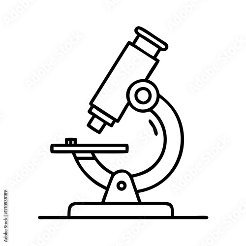 Vector art of microscope, a simple line art illustration for science, research, and laboratory themes and designs