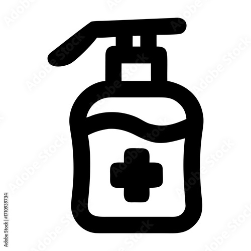 Hand Sanitizer Icon Vector Illustration of a Dispenser for Hygiene and Disinfection