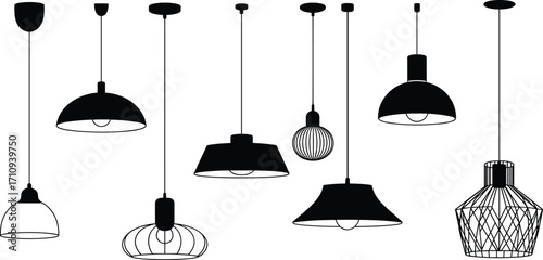 Collection of Hanging Pendant Ceiling Lamps in Modern and Vintage Styles,Collection of Hanging Pendant Ceiling Lamps in Modern and Vintage Styles,