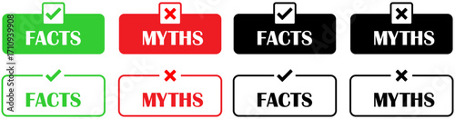 Facts and Myths vector illustration