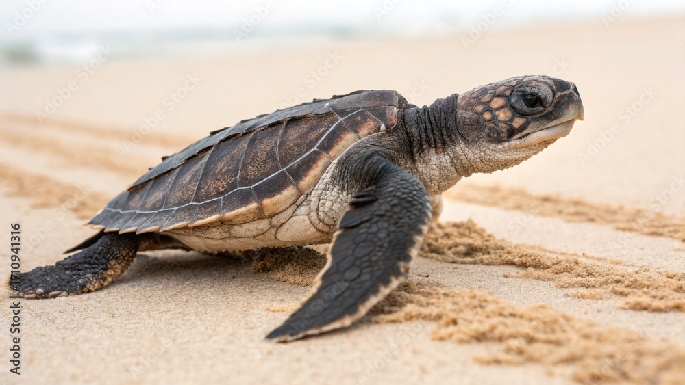 Obraz premium Leatherback Sea Turtle on studio background