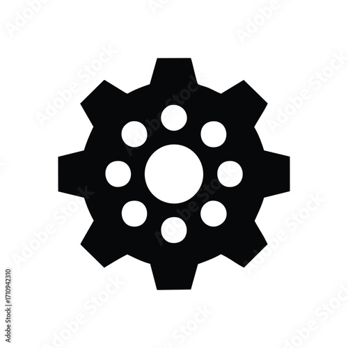 Modern Gear Settings Icon. A sleek mechanical element symbolizing functionality, configuration, and engineering solutions. It conveys adjustment, system operations, and progress.