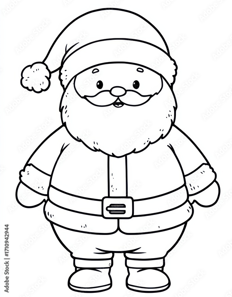 Fototapeta premium Joyful Santa Coloring page