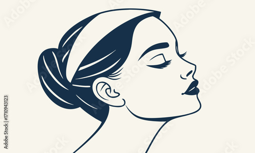 Stylized Female Silhouette with Bun