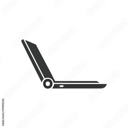 Flexible Screen Phone Icon. Modern smartphone pictogram showing innovative adaptable display. Symbolizes advanced technology, connectivity, and convenient personal communication.