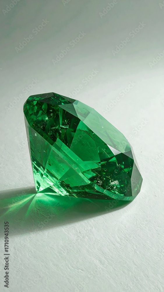 Fototapeta premium Emerald cut green gemstone