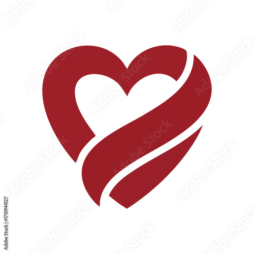 Vibrant Heart Care and Love Symbol. This emblem signifies interconnectedness and profound affection, promoting well-being and generous support. Its crimson hue evokes vitality.