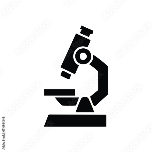 Science Research Microscope Icon. Sleek apparatus graphic, symbolizing deep knowledge, medical advancement, and laboratory study. Great for academic and technological projects.