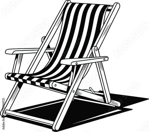 Beach Lounge Chair Vector Illustration – Relaxation Icon Silhouette