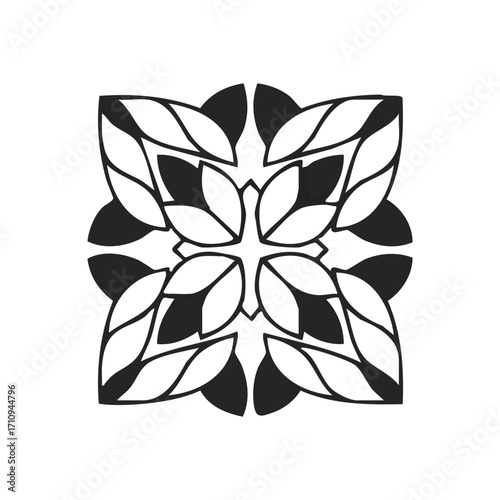 Elegant Floral Motif Pattern. This refined botanical illustration exudes timeless harmony and natural grace. Perfect for projects seeking sophisticated design.