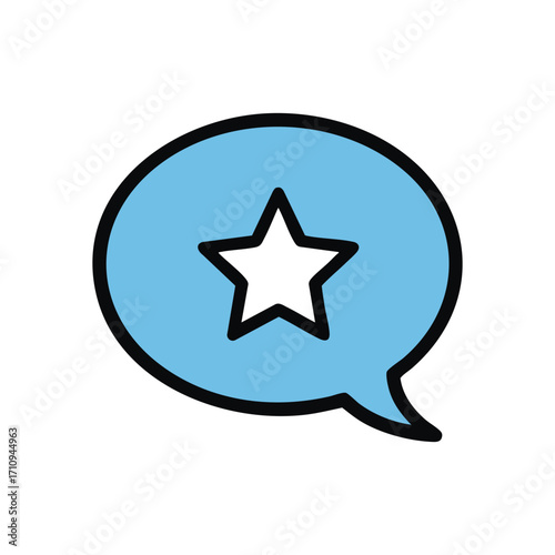 Excellent Rating Speech Bubble Icon. This vibrant symbol represents top-tier user feedback, crucial information, or a cherished personal message. Ideal for UI UX design.