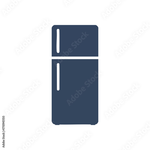 Refrigerator Appliance Icon. A minimalist symbol depicting a cooling appliance. Ideal for illustrating kitchen equipment, food preservation, and household concepts digitally.