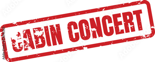A red grunge stamp announces Cabin Concert in bold lettering