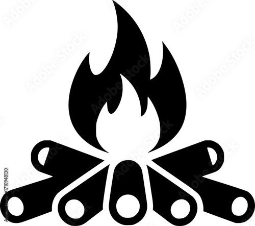 Campfire silhouette
