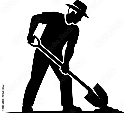 Farmer with shovel 