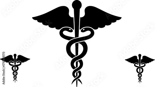 Caduceus symbol silhouette