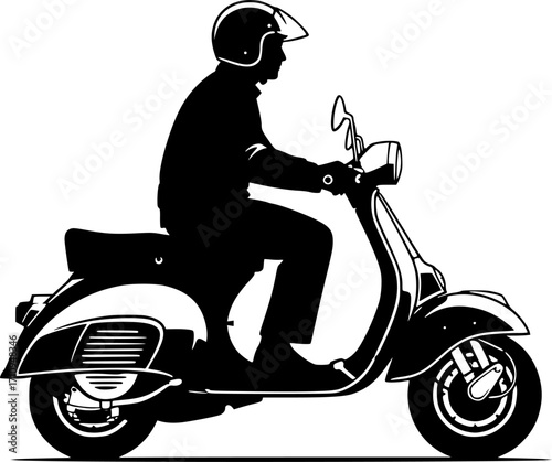 Vintage scooter silhouette