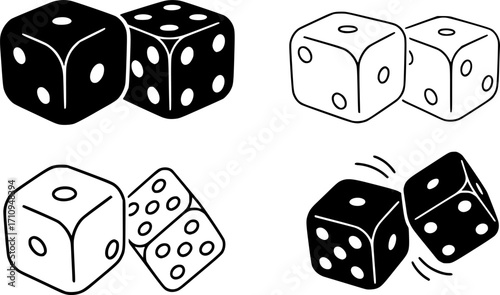 Dice svg, Dice silhouette
