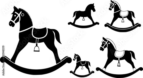 Toy rocking horse silhouette, Rocking horse