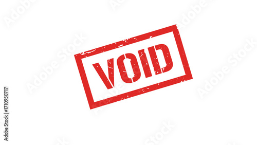 Void Distressed Rubber Stamp Vector – Red Grunge Office Label.