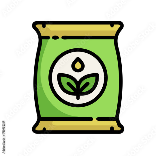 Fertilizer bag illustration for agriculture farming and gardening needs plant food and soil health
