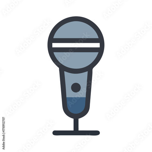 Microphone vector illustration for podcasting singing karaoke music recording vocal audio equipment