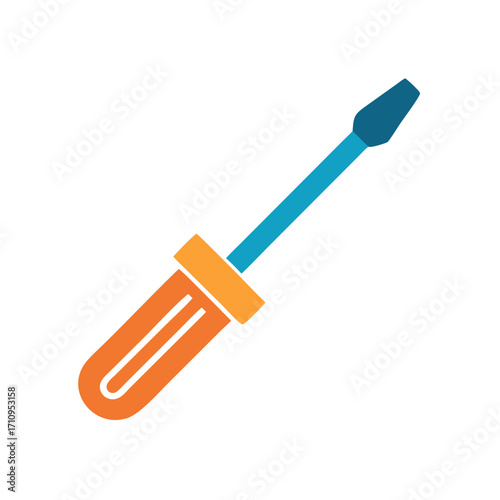 Flat head screwdriver tool vector illustration for diy projects home repair and maintenance tasks
