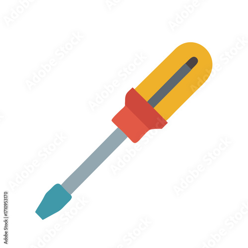 Screwdriver tool for repair and construction flat head screwdriver equipment and diy project