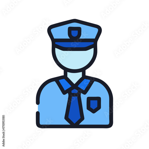 Illustration of a police officer in uniform vector graphic security law enforcement clipart image icon