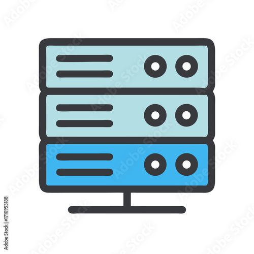 Illustration of server rack data center hosting server computer network server farm it infrastructure