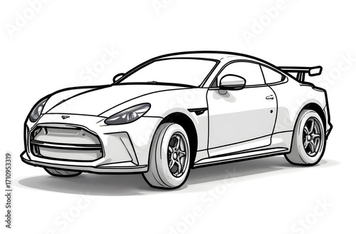 Black car isolated on white