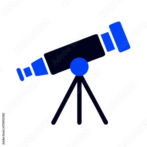 Telescope vector illustration for astronomy stargazing and science education resources design needs