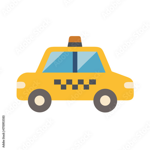 Illustration of a yellow taxi cab for transportation services and urban travel design element vector