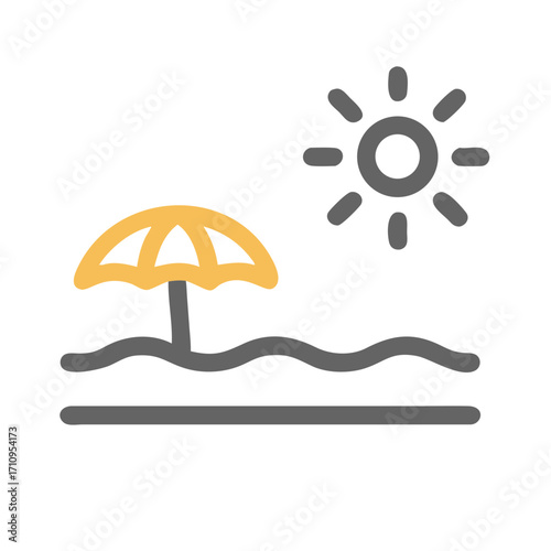 Beach vacation sun umbrella summer holiday seaside resort coastline travel destination getaway