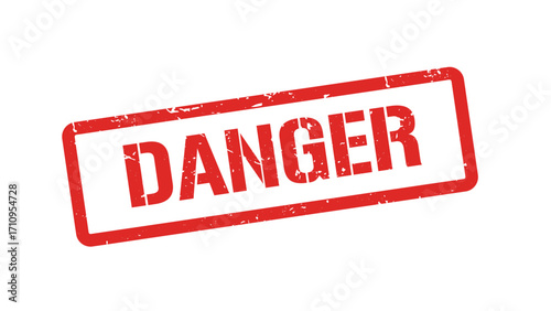 Grunge Distressed Danger Stamp Vector – Red Rubber Stamp Effect